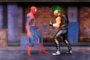 spiderman street fight